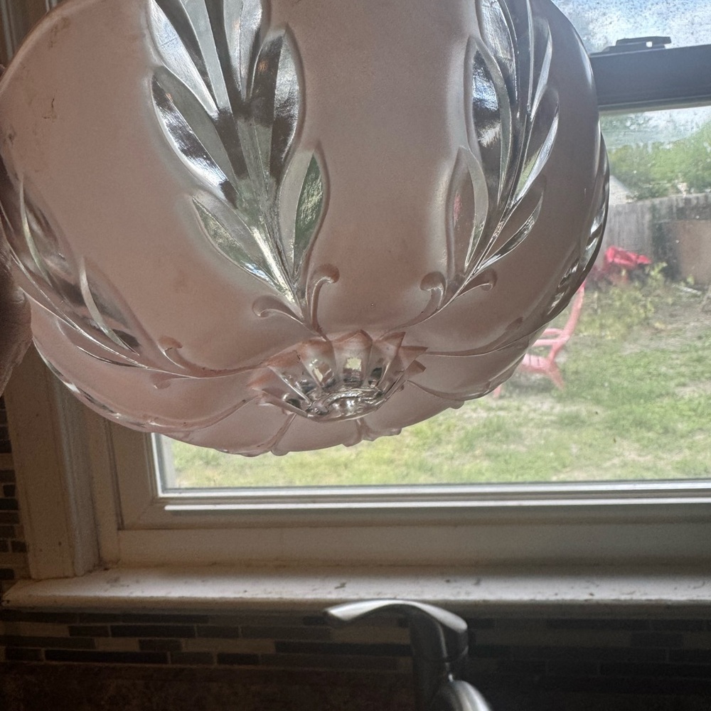 Vintage Pink Glass Ceiling Light Shade - Picture 2 of 2